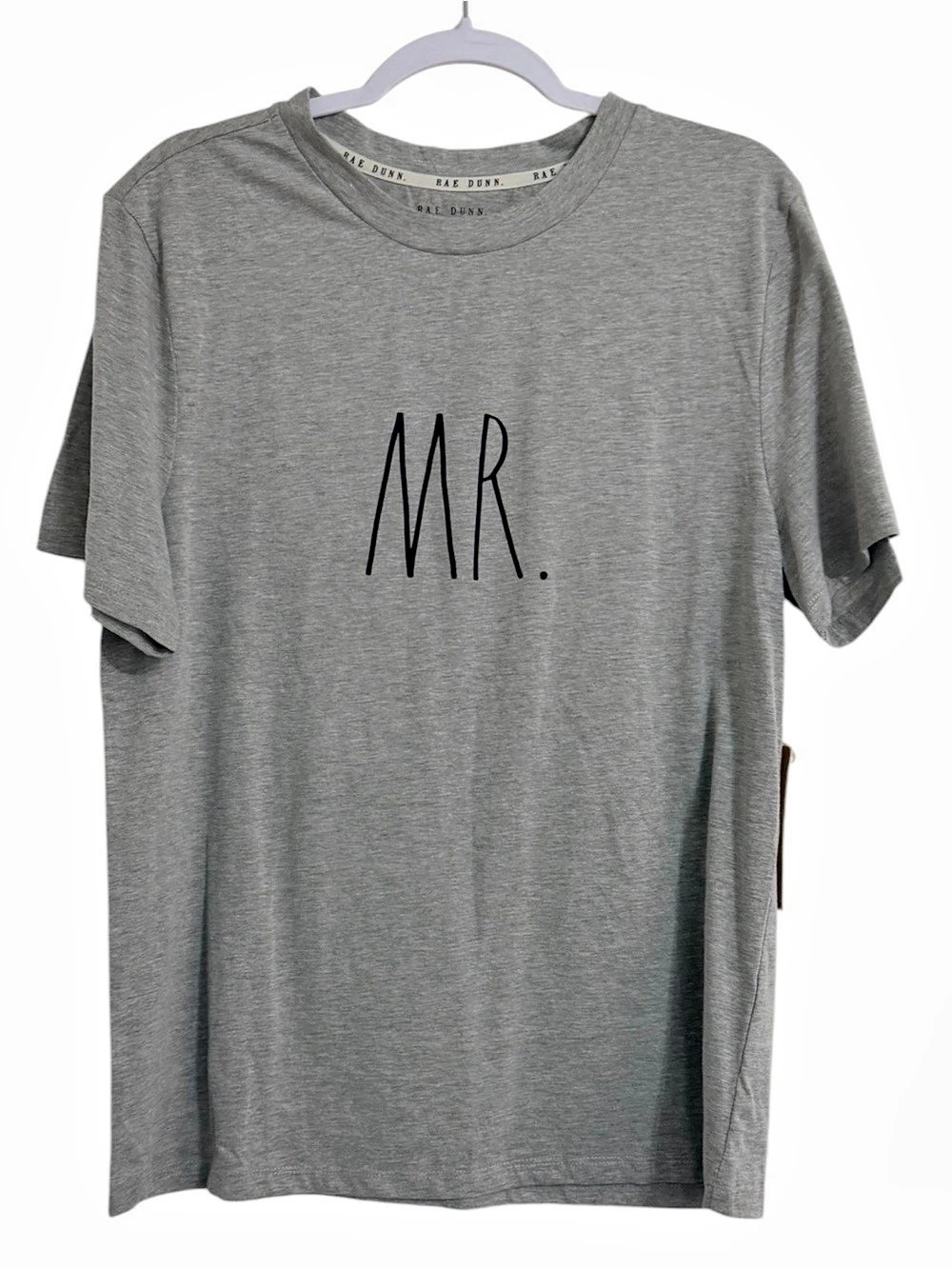 Rae Dunn MR T-Shirt Gray Tee Size Large